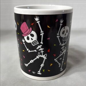 Grateful Dead Band Ticket To New Years Gift Mug Cup Dancing Skeleton Black White